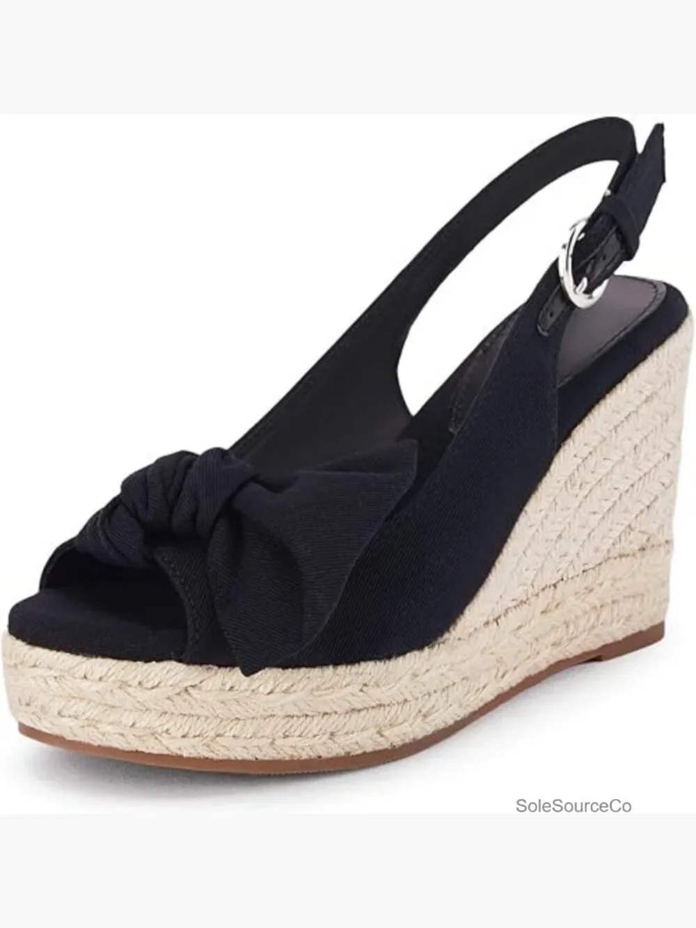 Women's Peep Toe Wedge Espadrille Sandals Slingback Platform Heels Bowknot
